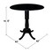 International Concepts Round 42 in Round Dual Drop Leaf Pedestal Table, 41.5 inH, Black, 42 W, 42 L, 41.5 in H, Wood K46-42DPT-6B-2 - alternate 5